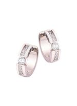 Elegante Klappcreolen mit synth. Zirkonia 