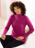 Pullover in Rippenstrick FUCHSIA