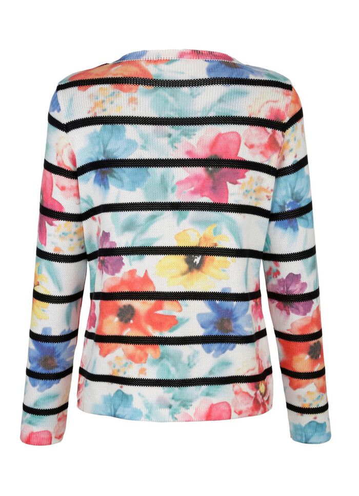 Pullover mit edlem Floraldruck 