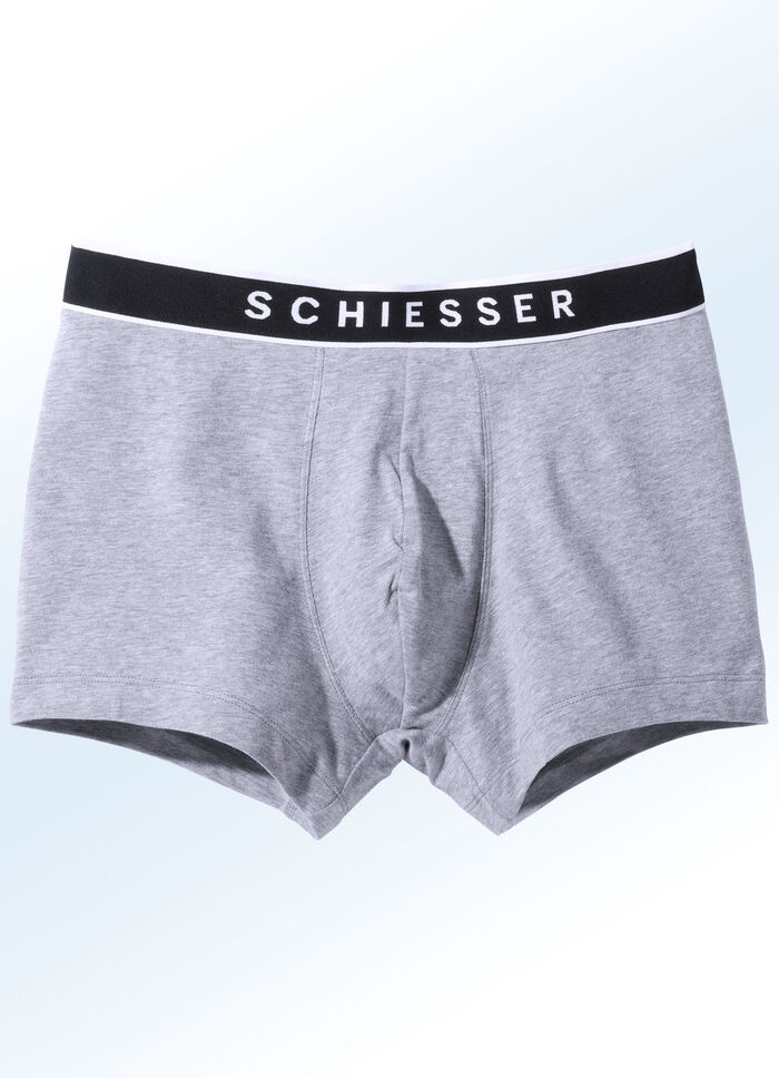 Schiesser Dreierpack Pants mit Elastikbund 3X GRAU MELIERT
