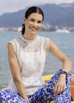 Shirt mit Spitzenbesatz 