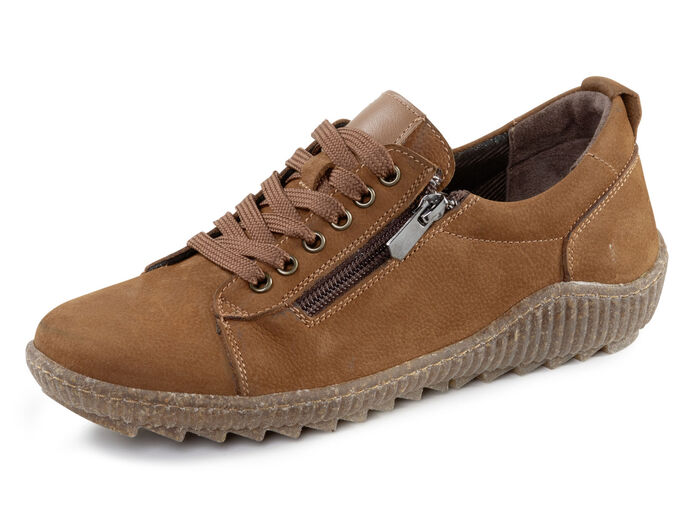 ELENA EDEN Schnürschuh mit Seitenreißverschluss BRAUN