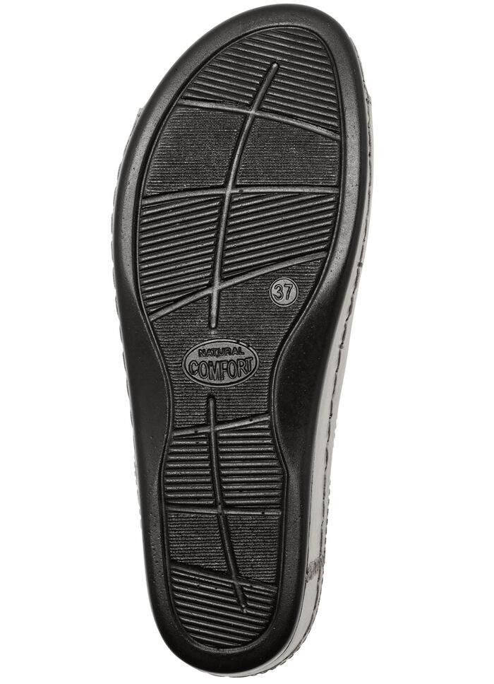 Pantolette mit Leder-Tieffussbett ANTIKBRONZE