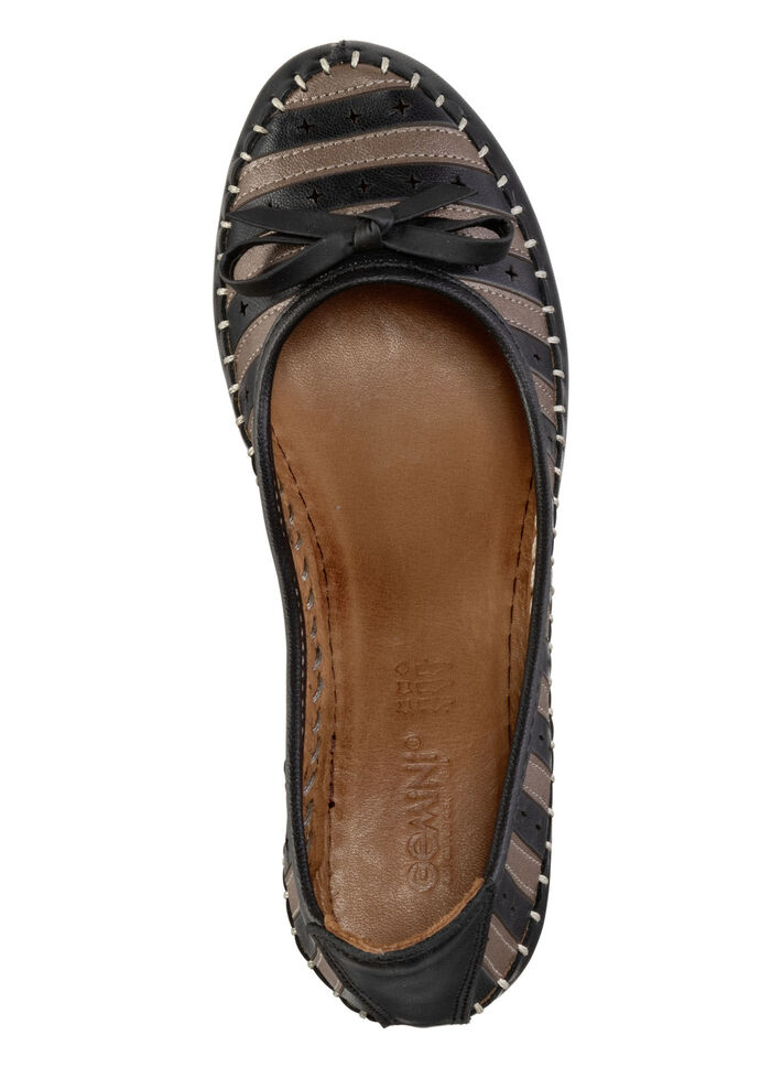 Gemini Pumps aus Rind-Nappaleder mit Schleife SCHWARZ-BRAUN