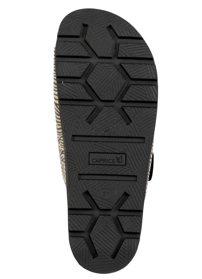 Caprice, trendige Damen-Pantoletten, Weite G, mit herausnehmbarem Fussbett SCHWARZ-SAND