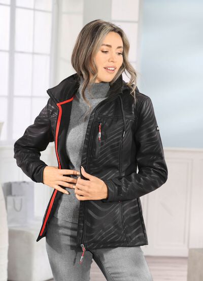 Funktionsjacke mit Regenschild an der Kapuze 