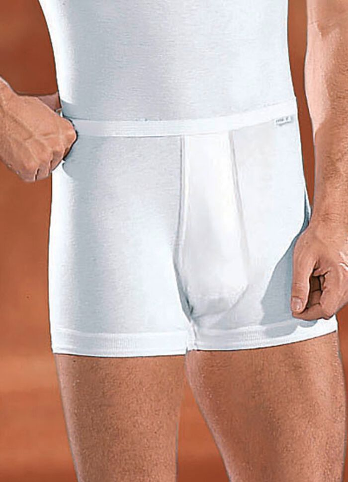 Mey Noblesse Zweierpack Unterhosen aus Feinripp mit Eingriff, weiss 