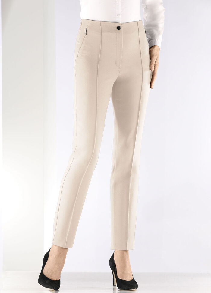 Hose mit angeschnittenem Bund BEIGE