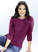 Pullover mit nachhaltig recycelter Baumwolle BEERE