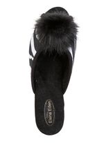 ELENA EDEN, schicke Damen-Pantoletten, Weite G, mit Kunstfellpompon 