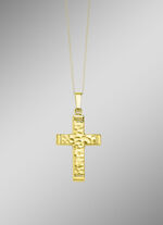 Gehämmerter Kreuz-Anhänger aus Gold 