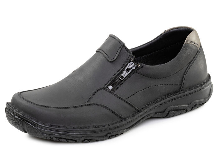 GINO GALANTE, klassische Herren-Slipper, mit herausnehmbarem Fussbett SCHWARZ