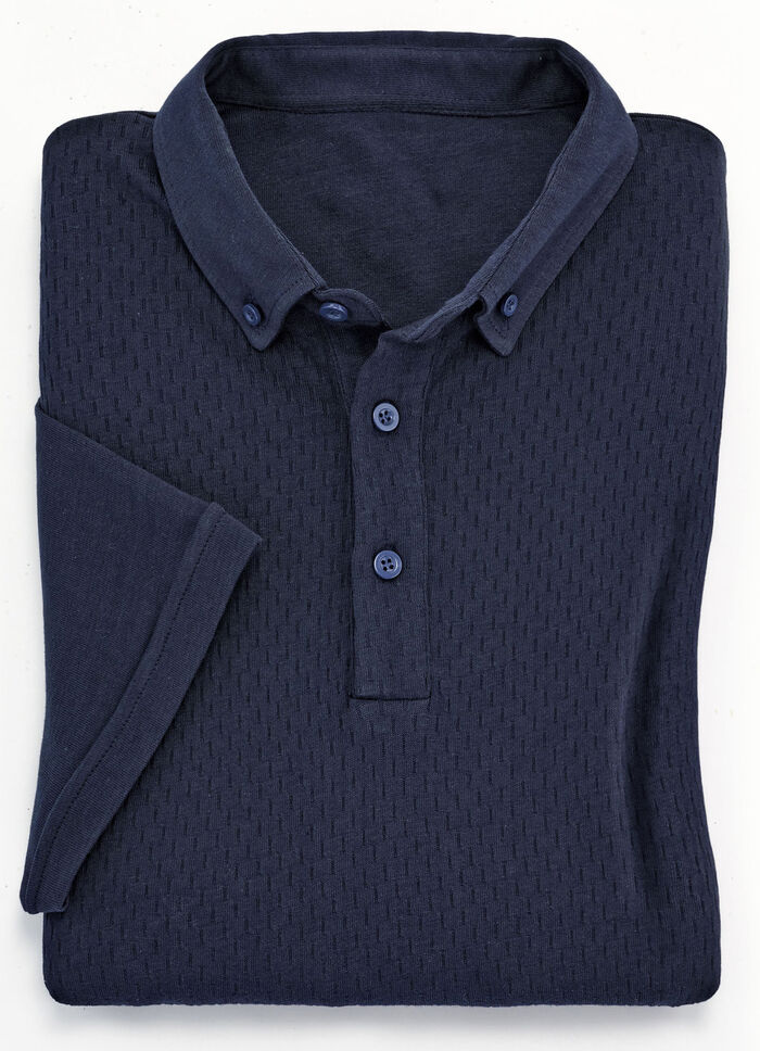 Poloshirt in Struktur-Qualität MARINE