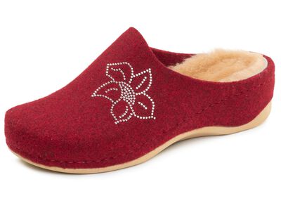 Mubb, gef&uuml;tterte Damen-Hausschuhe, Weite H, mit Lammfell 