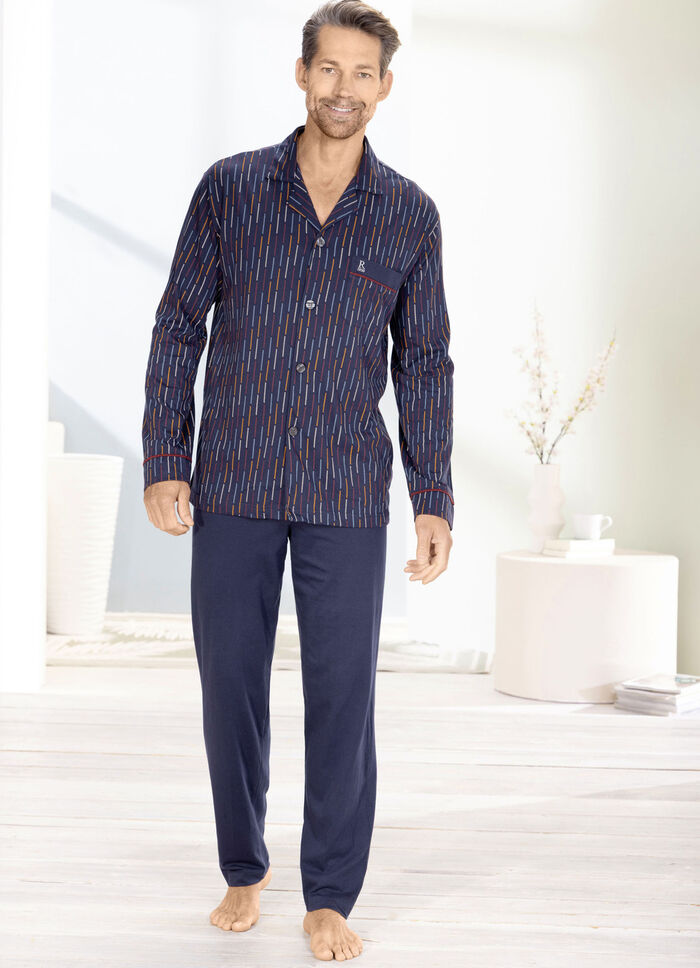 Schlafanzug von pastunette for men mit durchgeknöpftem Oberteil 