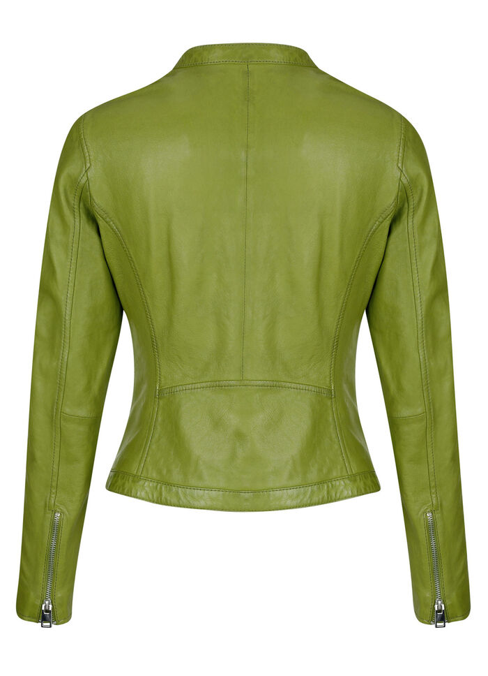 Lederjacke mit Stehkragen 