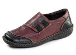 ELENA EDEN, klassische Damen-Slipper, Weite G, mit herausnehmbarem Fussbett BURGUND-SCHWARZ