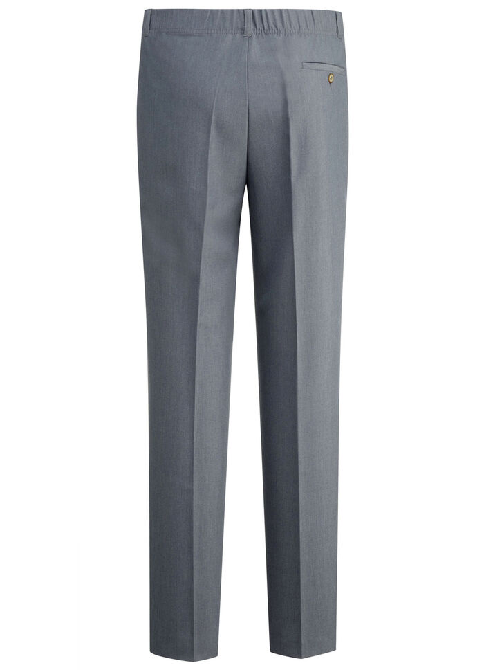«Klaus Modelle»-Hose mit Bundfalten in 3 Farben RAUCHBLAU MELIERT