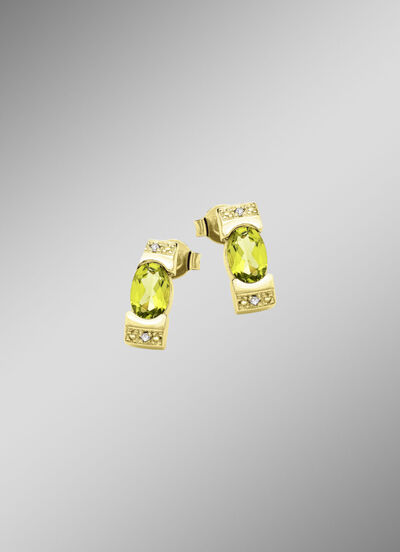 Frische trifft Eleganz – Ohrstecker mit Peridot und Diamanten 