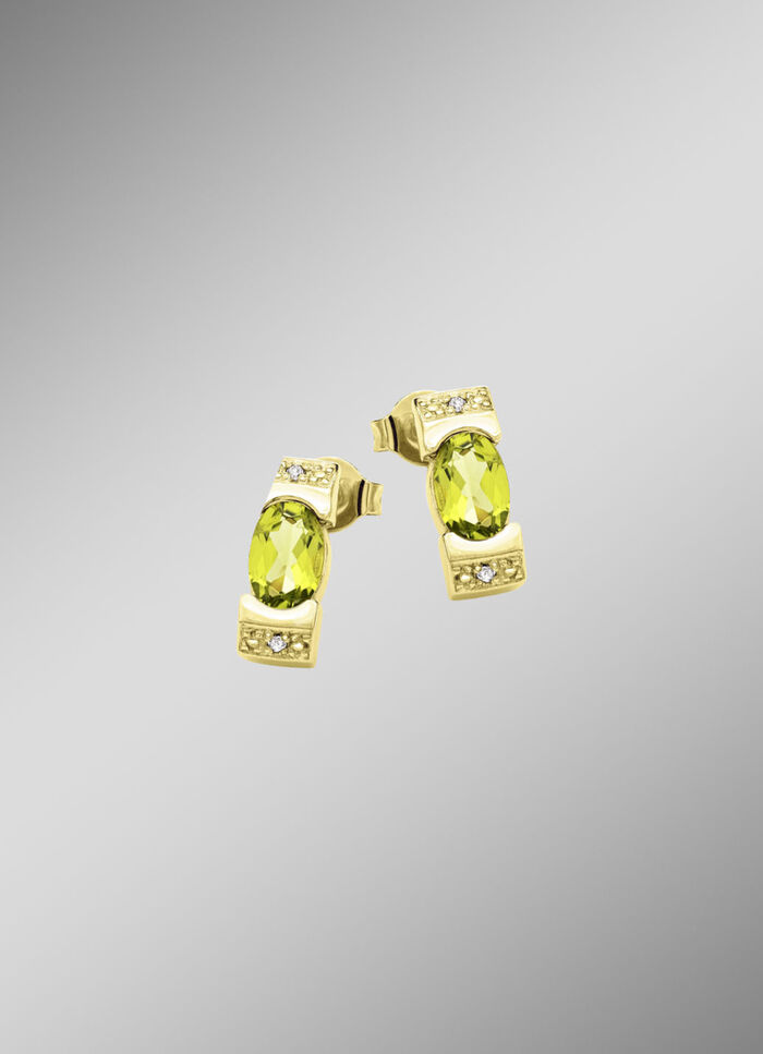 Frische trifft Eleganz – Ohrstecker mit Peridot und Diamanten 