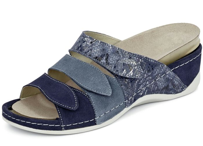 Mubb, bequeme Damen-Pantoletten, Weite H, mit herausnehmbarem Fussbett 