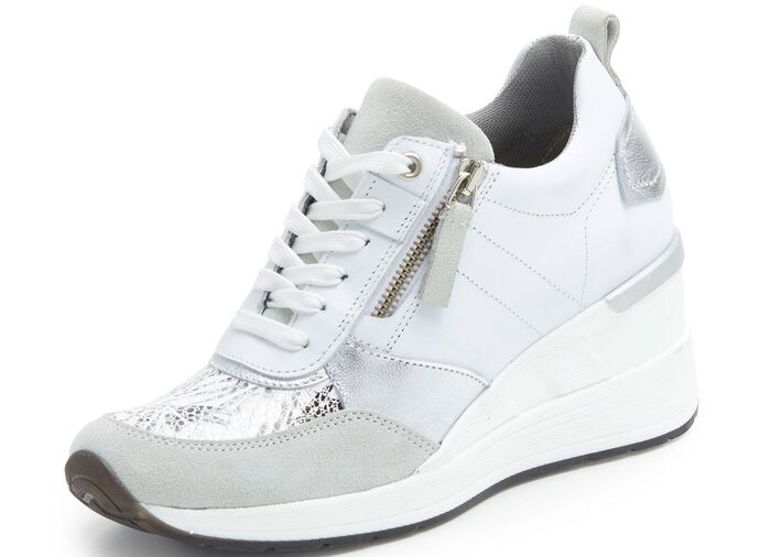 ELENA EDEN Schn&uuml;rschuh mit gl&auml;nzend bedrucktem Elastikmaterial 