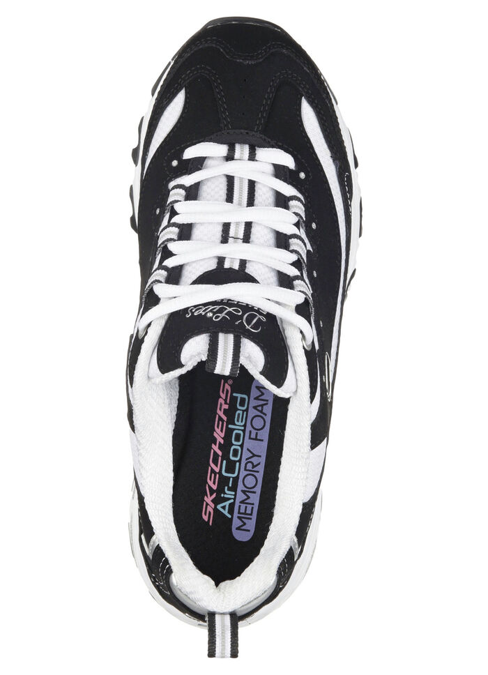 SKECHERS, sportliche Damen-Sneaker, mit herausnehmbarem Fussbett SCHWARZ-WEISS
