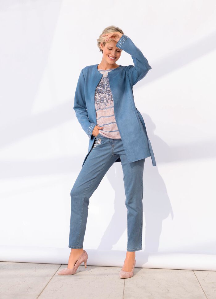 Jacke mit offener Kantenverarbeitung 