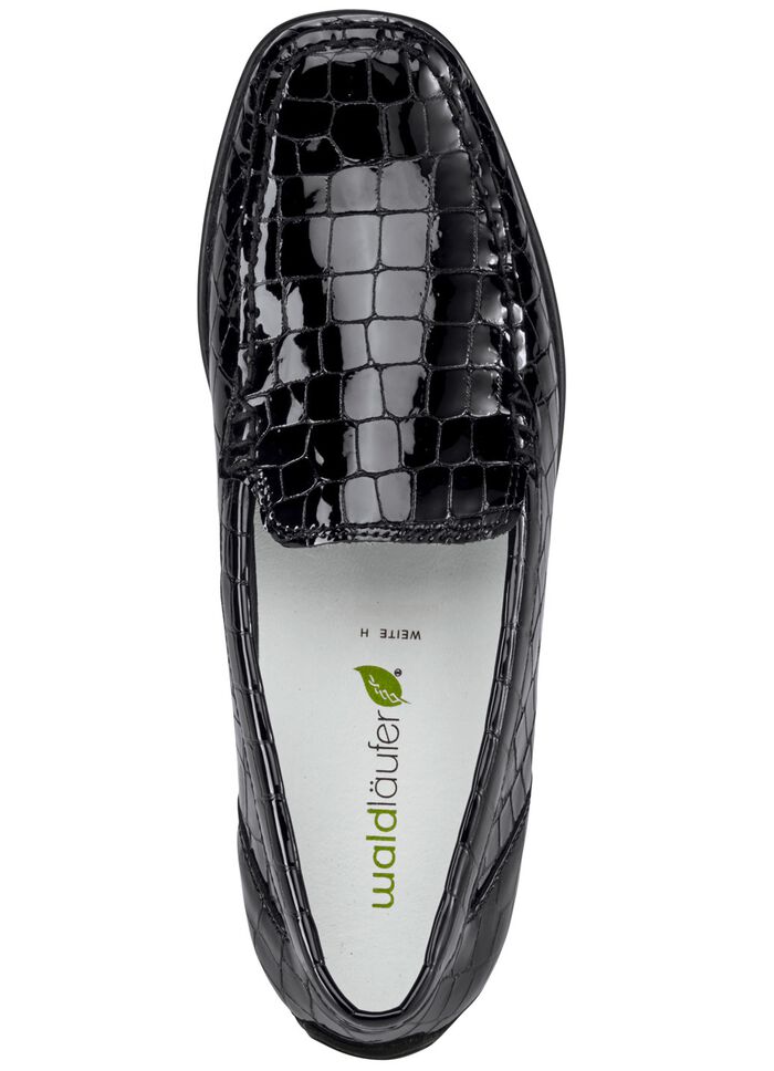 Waldl&auml;ufer, stilvolle Damen-Slipper, Weite H, mit herausnehmbarem Fussbett SCHWARZ