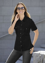 Bluse mit Hemdkragen SCHWARZ