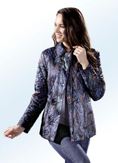 Jacke mit Bl&uuml;ten- und Bl&auml;tterdessin 