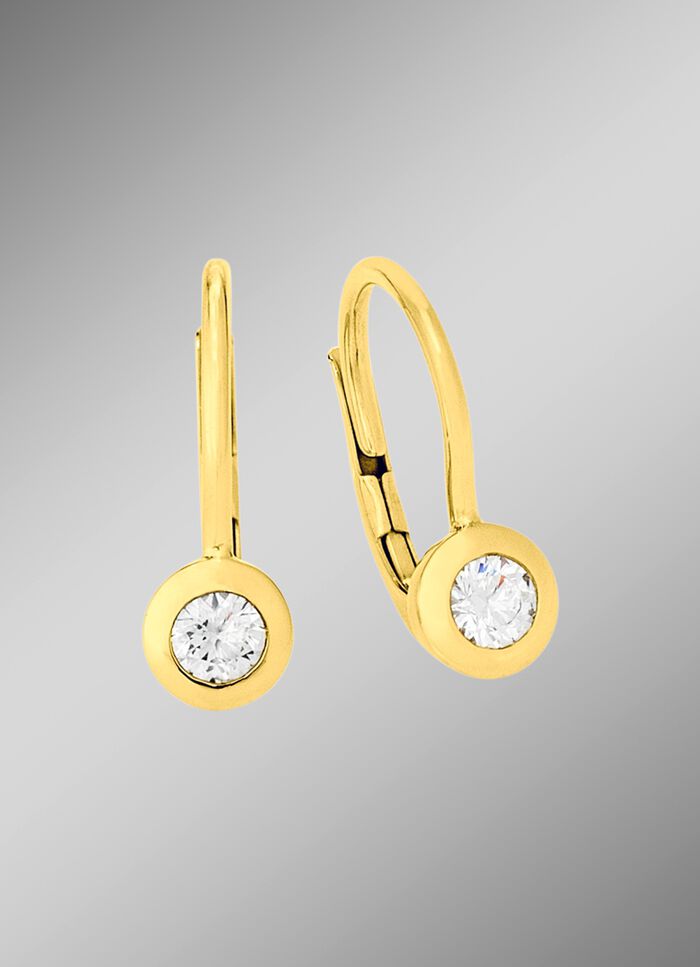 Elegante Ohrringe in Gelbgold mit Brillant 