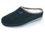 Atmungsaktive Damen-Hausschuhe, mit Schurwolle DUNKELBLAU-HELLGRAU