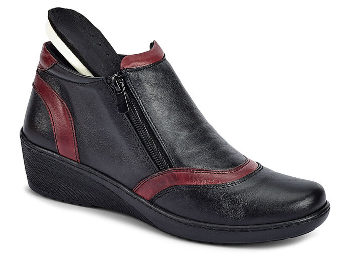 Gemini, bequeme Damen-Boots, Weite H, mit herausnehmbarem Fussbett SCHWARZ-CHIANTI