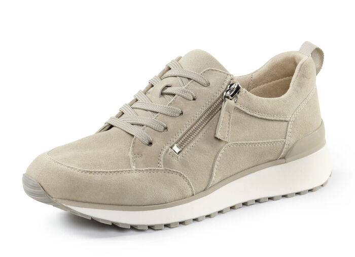 Caprice, trendige Damen-Sneaker, Weite G, mit herausnehmbarem Fussbett BEIGE
