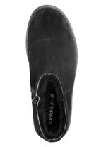 Waldl&auml;ufer, gef&uuml;tterte Damen-Boots, Winterschuhe, Weite H, mit Lammfell SCHWARZ