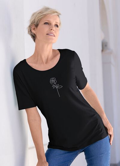 Shirt mit Strasszier 