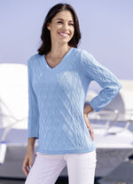 Pullover mit Strukturdessin HELLBLAU