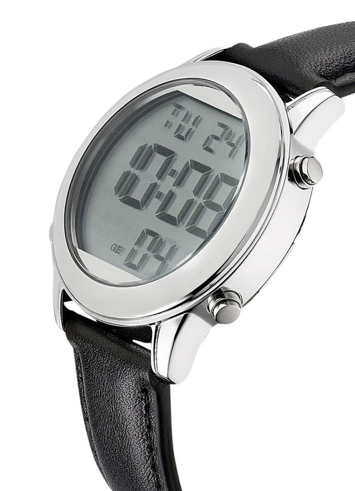 Digital-Funk-Herrenuhr mit sprechender Zeitansage 
