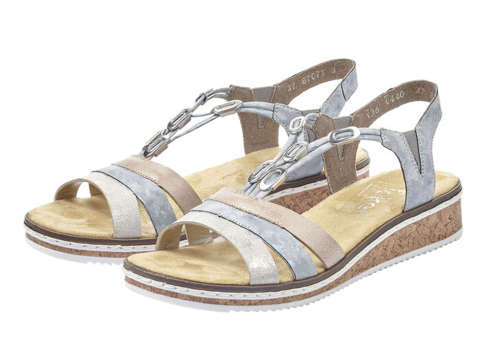 Rieker Sandale mit Metallschmuck BLEU-SILBER