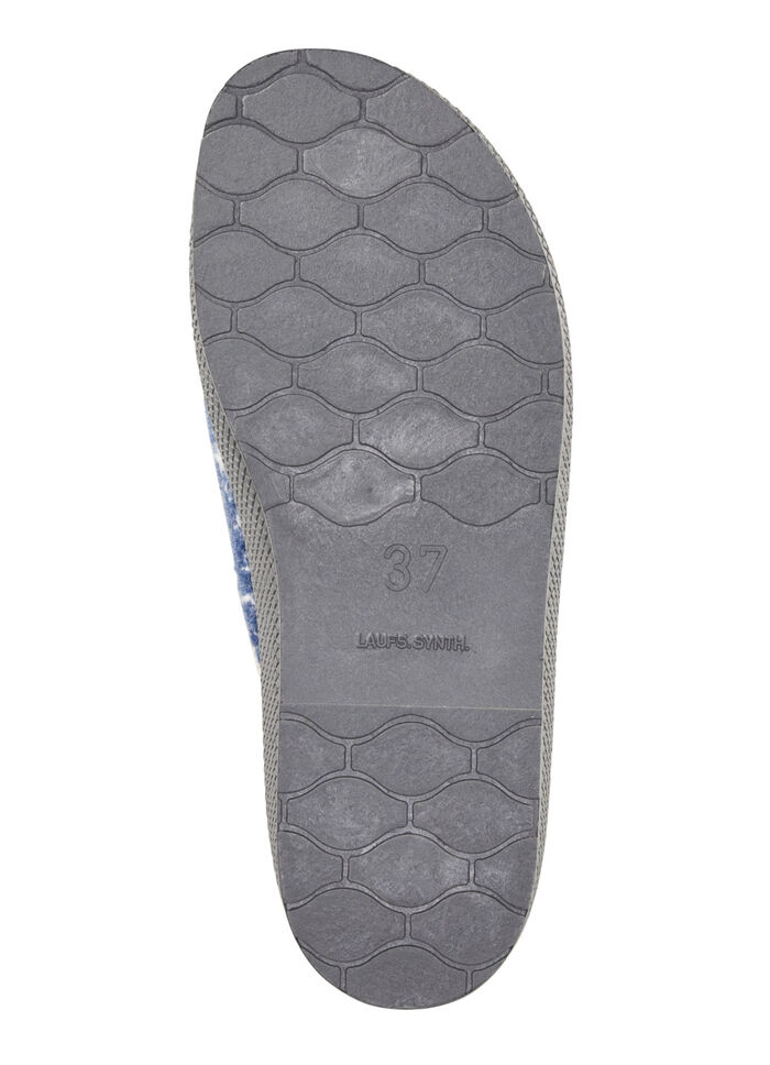 Textil-Pantoffel mit schöner Stickerei BLAU