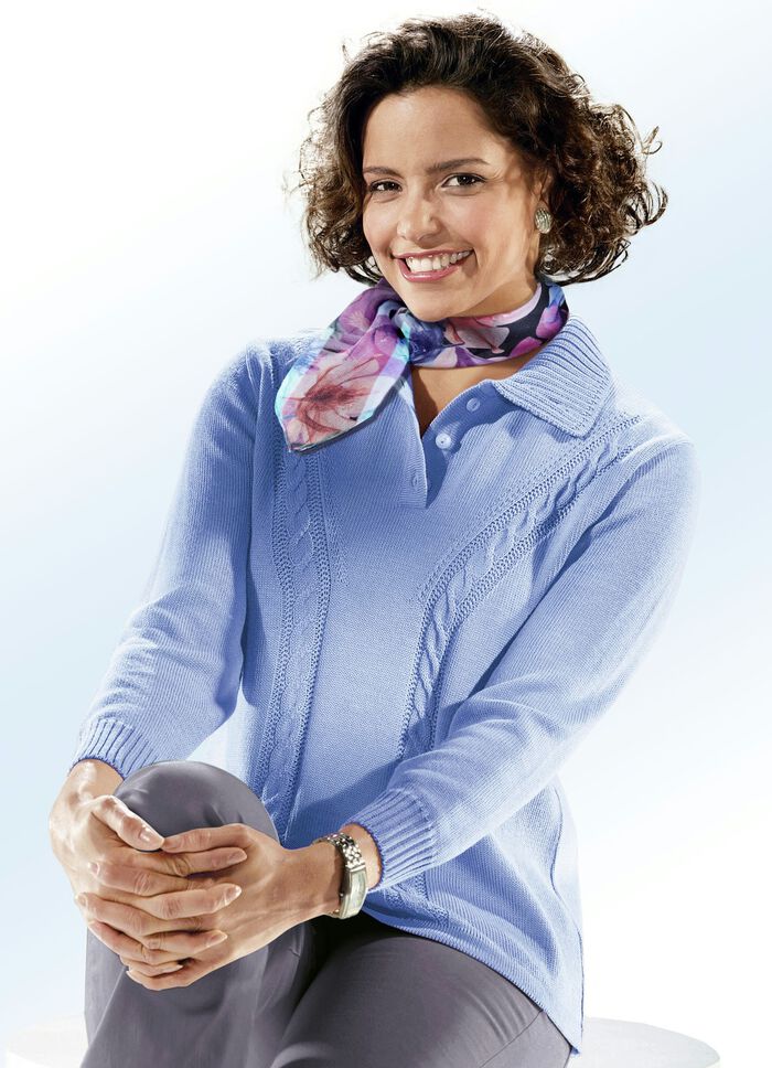 Pullover mit Schurwolle BLEU