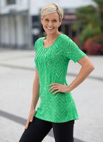 Shirt mit Biesen im Vorderteil in 2 Farben GR&Uuml;N-HELLGR&Uuml;N