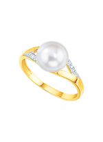 Bezaubernder Damenring mit Brillanten und S&uuml;sswasser-Zuchtperle 
