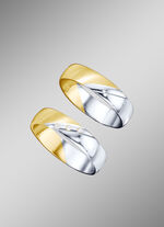 Trauring in Gelb-Weissgold, mit oder ohne Brillanten 