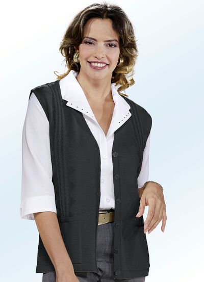 Gilet mit Zopfdessin 