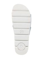 ELENA EDEN, sommerliche Damen-Pantoletten, aus Leder BLEU