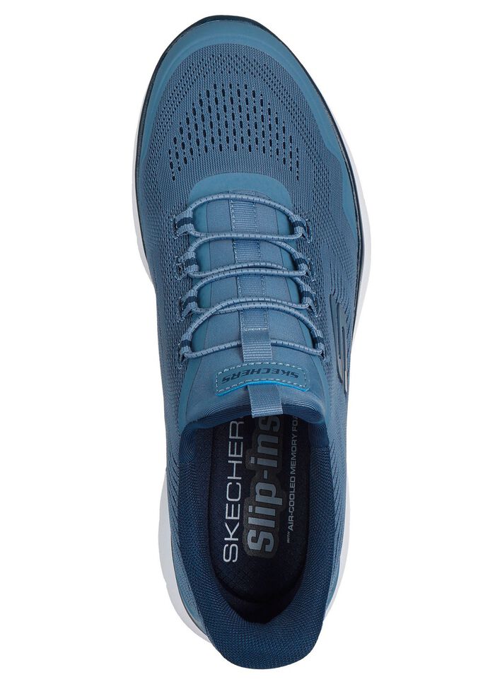 SKECHERS, sportliche Herren-Sneaker, mit geformter Slip-Ins Fersenplatte BLAU
