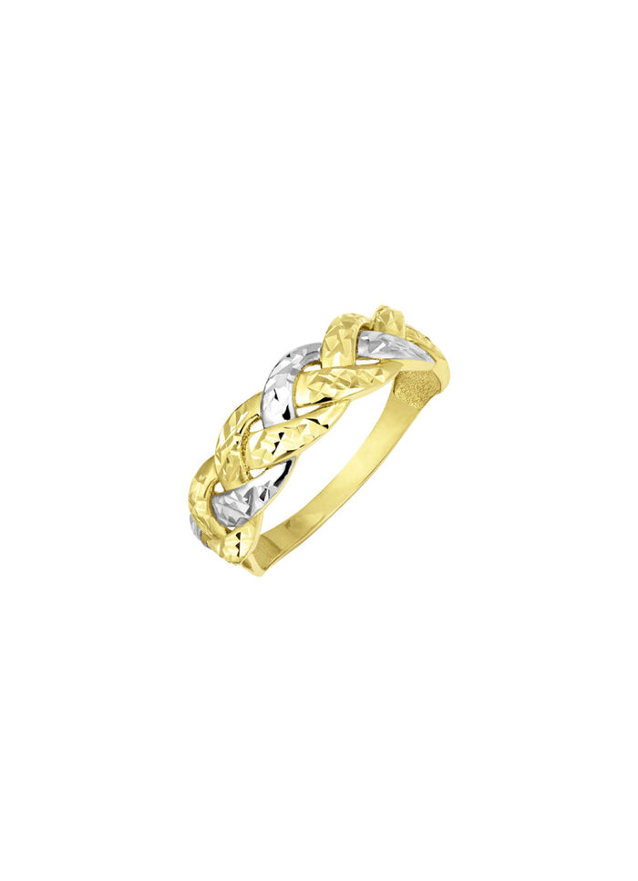 Diamantierter Damenring in Bicolor 