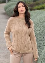 Pullover in Grobstrick BEIGE